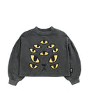 Little Man Happy CAT VISION PUFF SLEEVE SWEATSHIRT | BROWN