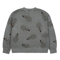 Jelly Mallow Snowman Pigment Sweatshirt | Grey