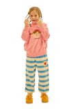 Jelly Mallow Bird Striped Lounge Pants | Blue