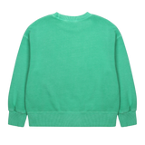 Jelly Mallow Flowers Pigment Sweatshirt | Green