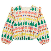 Jelly Mallow Fruit Shirring Blouse | Ivory