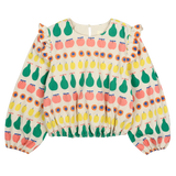 Jelly Mallow Fruit Shirring Blouse | Ivory