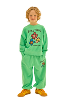 Jelly Mallow Flowers Pigment Sweatshirt | Green