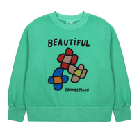 Jelly Mallow Flowers Pigment Sweatshirt | Green