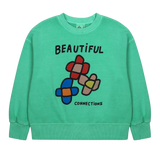 Jelly Mallow Flowers Pigment Sweatshirt | Green