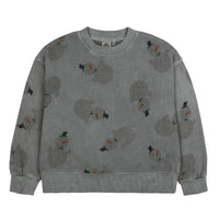 Jelly Mallow Snowman Pigment Sweatshirt | Grey