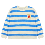 Jelly Mallow Love Striped Sweatshirt | Blue